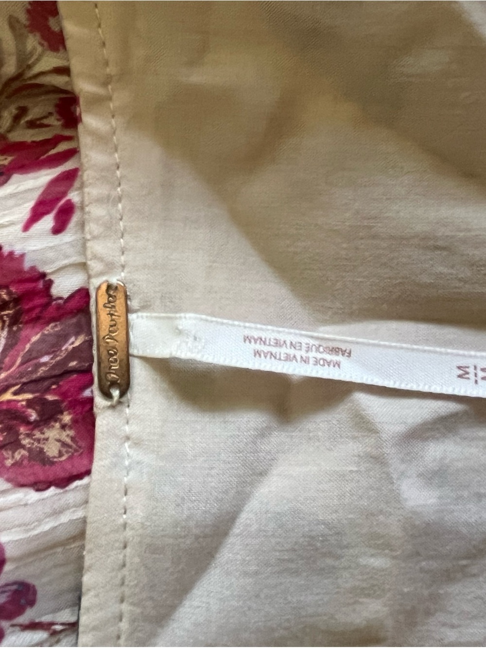 Free People White Floral Midi Dress with Pink Accents - Picture 3 of 3